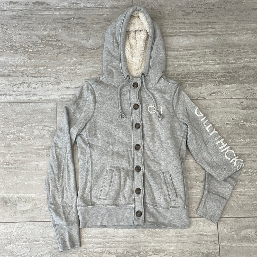 Gilly Hicks Fleece Button Jacket